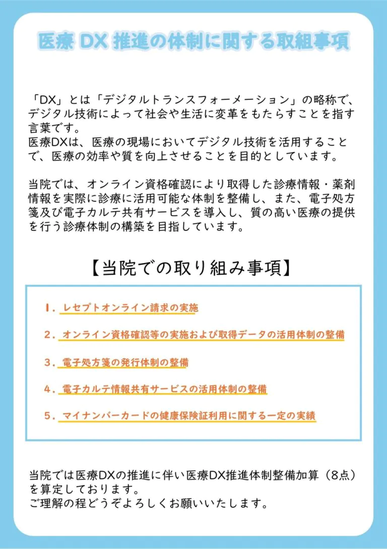 医療DX推進の体制に関する取組事項